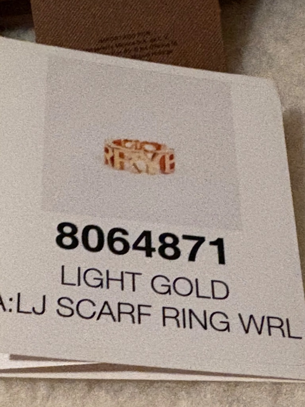 Burberry Scarf Ring in Golden Brass - Picture 3 of 10